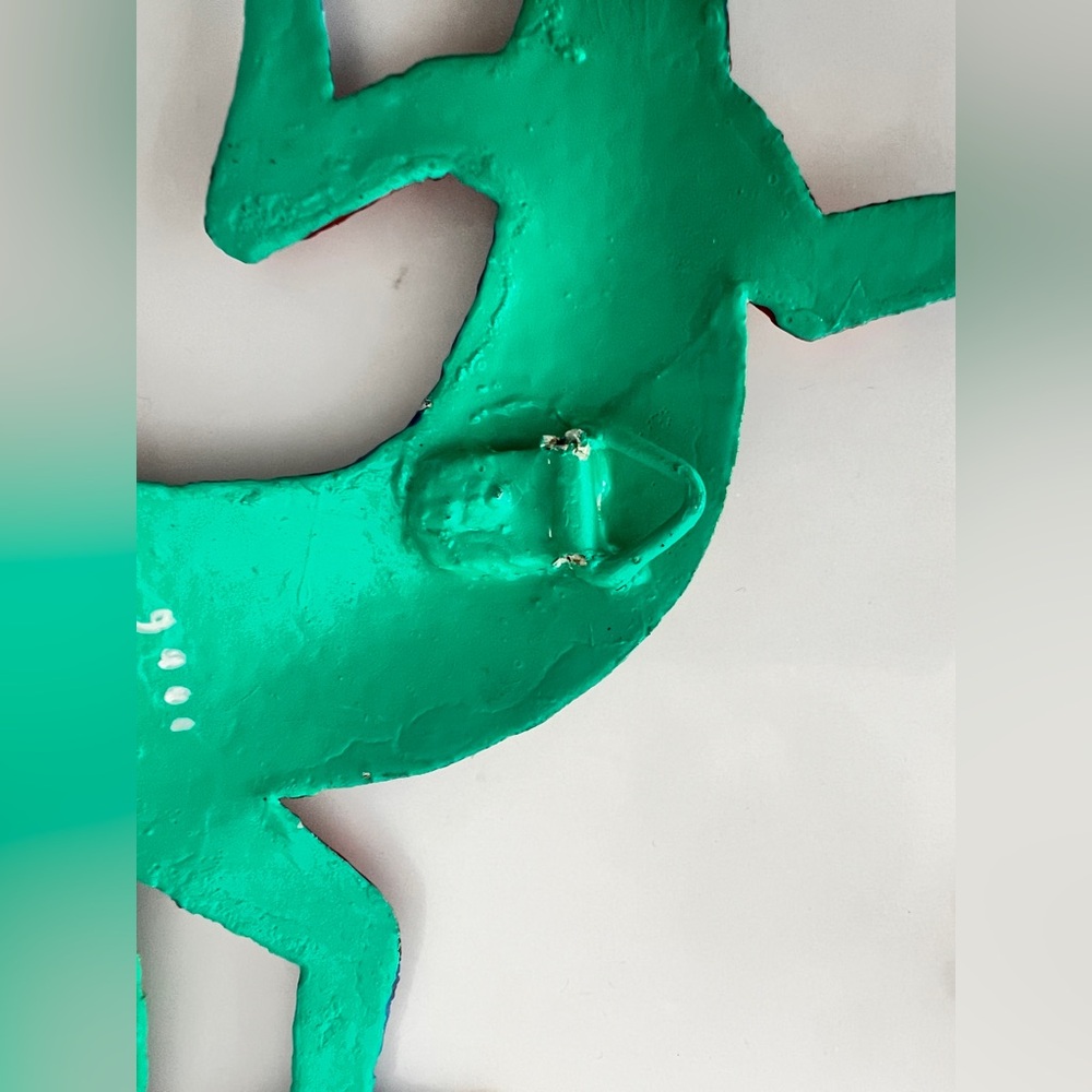 Metal Gecko Wall Art Handmade Recycled Haiti Signed Pack 2 NWT - Picture 15 of 17